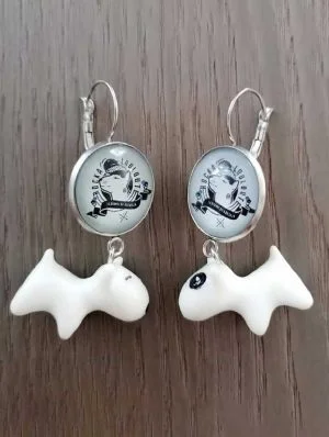 Boucles d'oreilles Bull terrier Rockalouloute