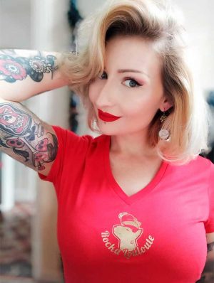 Rockalouloute pailleté T-shirt col V